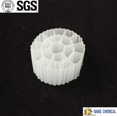 China Origin 100% Virgin HDPE White MBBR Moving Bed Biofilm Reactor Media 25*12mm For Wastewater Treatment